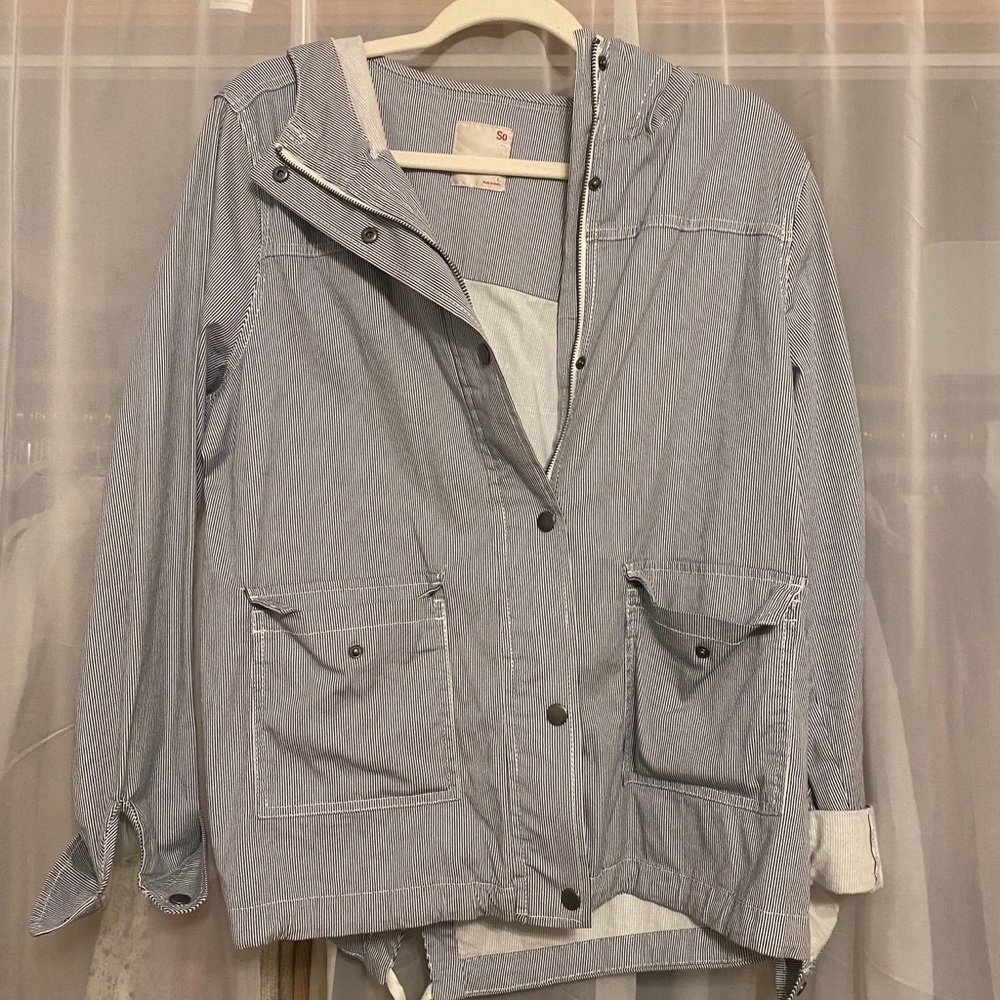 Light blue and navy jacket